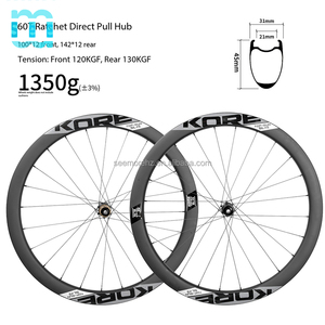 Jeu de roues de vélo de route en carbone SeeMore 21 PSR 2015, jantes en carbone profilées 45 mm, moyeu 60T, frein à disque Center Lock, 700c - Product Image 3