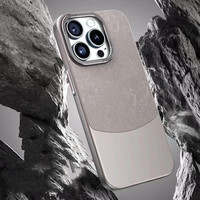 Étui de téléphone en cuir flanelle mince de haute qualité, résistant aux chocs, en PC rigide, pour iPhone 16 15 14 Pro Max, avec cadre de protection pour objectifs métalliques