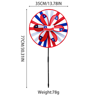 Moulin à vent double étage drapeau national du Chili - Grand tourne-vent patriotique pour la décoration de jardin, les festivals et les cadeaux promotionnels extérieurs