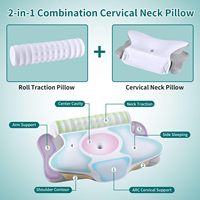 Usine OEM Oreiller en mousse à mémoire de forme Cervical 2 en 1 Amovible Ergonomique Cou Soutien pour Dormir Côté Dos et Ventre
