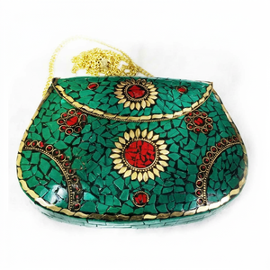 Best Design Women's Summer <b>Beach</b> Brass Handbag/Clutch/Purse Quality Handicrafts Beading Decoration Genuine Leather Lining Cover - Product Image 1