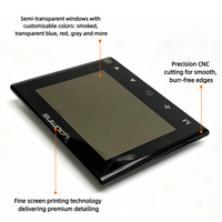 Panneau en acrylique PMMA noir semi-transparent de 1,0 mm d'épaisseur personnalisée, autocollant découpé avec trous traversants, feuilles et panneaux en plastique