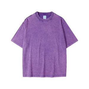 Camiseta Oversize con Lavado Ácido Discreto de Algodón Suave de Manga Corta para Hombre, con Efecto Desgastado y Estilo Vintage Asequible, Esencial para una Comodidad Única - Product Image 1