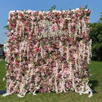 Panneau mural 3D DREA en fleurs suspendues, roses en soie douce, décoratif pour hôtels et mariages, panneau mural décoratif en roses enroulable