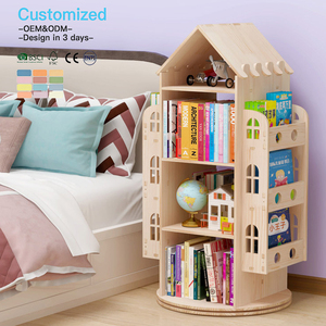 ชั้นวางหนังสือไม้หมุนได้ EDULAND OEM ODM ทรงกลมทันสมัย สำหรับเด็ก ตู้หนังสือ ชั้นวางหนังสือสำหรับบ้าน เฟอร์นิเจอร์ ชั้นโชว์ - Product Image 2