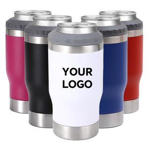14oz 4 in 1 Stainless Steel Can Wine <b>Cooler</b> Cup Insulated with 2 Lids Regular Cans <b>Beer</b> Bottle and Mixed Drinks - Product Image 1