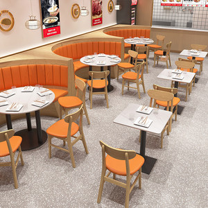 Asientos Curvos Comerciales con Mesa de Mármol y Sillas <span class=keywords><strong>para</strong></span> Cafetería, Restaurante - Product Image 4