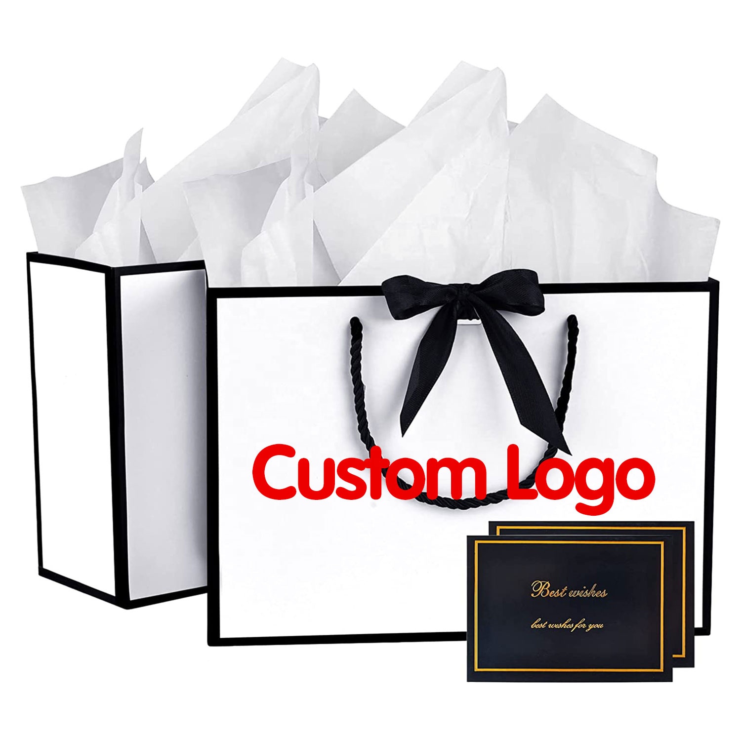 Custom White Cardboard Gift Paper Bags Professionally Designed Custom Paper Bag With Your Own Logo for Clothing Fashion Shop