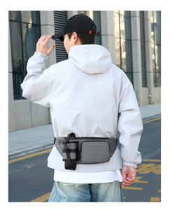 Large Capacity Multifunctional Sports Fanny Pack Oxford Material Zipper Portable <b>Water</b> <b>Bottle</b> <b>Holder</b> for Running Hiking Travel - Product Image 6