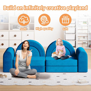 Canapé en blocs de construction pour enfants, tapis en mousse haute résilience, mobilier de jeu doux pour chambre d'enfant, combinaison de jouets pour jeux en chambre - Product Image 1