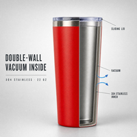 Gobelet conique isotherme en acier inoxydable de 22 oz, bouteille d'eau de voyage, revêtement poudré, gravure laser, logo personnalisé