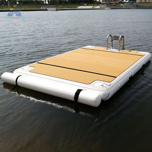 Diseño caliente Inflable Swim Iisland Salón flotante Balsa flotante Lámina inflable Water Jet Ski Dock Flotadores Plataforma con tienda - Product Image 5