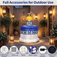 Dôme de mosquée gonflable de 6 pieds pour le Ramadan, décorations Eid Mubarak, décoration gonflable pour l'intérieur et l'extérieur avec éclairage LED intégré