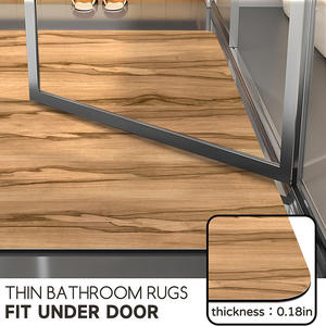 Tapis de salle de bain rectangulaire en teck, en terre de diatomée, absorbant et antidérapant, pour bain et toilettes - Product Image 3