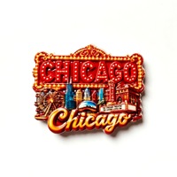 Aimant de réfrigérateur souvenirs de voyage magnétique au design créatif Porte des Nuages du Théâtre de Chicago, États-Unis