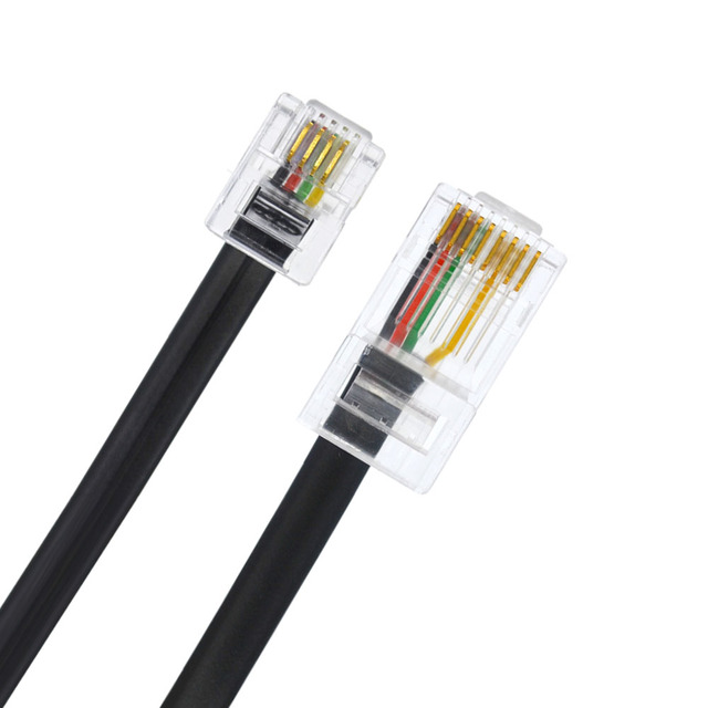 RJ11 RJ45 CAT6 Ethernet Patch Cord 8-Conductor Copper Stranded/Solid PVC Jacket Customizable Length for Telephone Ethernet Use