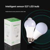 Bombillas LED personalizadas 12V 24V 120V 220V DC aluminio plástico 5W 7W 9W 12 vatios sensor de movimiento E27 bombilla led