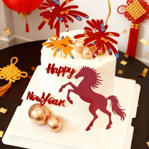 ของตกแต่งเค้กอะคริลิค รูปน้ำผึ้งและของหวาน สำหรับปีใหม่ ปีม้า อุปกรณ์ตกแต่งเค้ก งานเทศกาลฤดูใบไม้ผลิ - Product Image 4