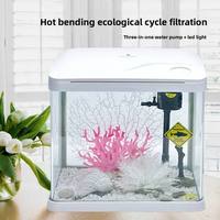 Aquarium rectangulaire en verre avec couvercle 5L pour poissons rouges, tortues et petits poissons – Idéal pour le salon