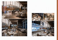Meubles d'hôtel sur mesure, salle à manger de luxe, ensemble table et chaises modernes pour 4 personnes, pour projet d'hôtel boutique