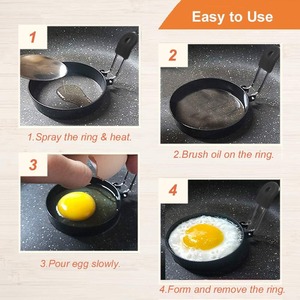 Moule à crêpes rond antiadhésif professionnel en acier inoxydable anti-brûlure pour la cuisson des sandwichs et des petit-déjeuners - Product Image 4