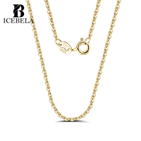 ICEBELA gros bijoux fins vente chaude italien 925 en argent Sterling 1.2mm O croix câble chaîne collier pour homme femmes