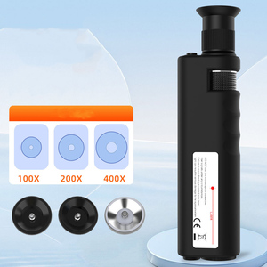 Handheld Fiber Optic <b>Microscope</b> 200x 400x Magnification White LED Illumination for SC FC ST LC MU Connector End Face Inspection - Product Image 3