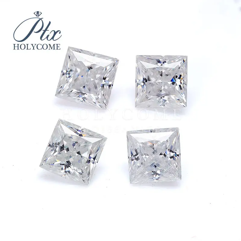 4x4-12x12mm DEF VVS1 GRA Moissan ite Brilliant Princess Cut Handgemachte Moissan ite Diamond Test Positive natürliche Farbe Großhandel