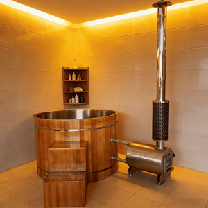 Bain à remous extérieur en <span class=keywords><strong>bois</strong></span> pour 2 à 8 personnes, best-seller, avec poêle extérieur en <span class=keywords><strong>bois</strong></span> - Product Image 6
