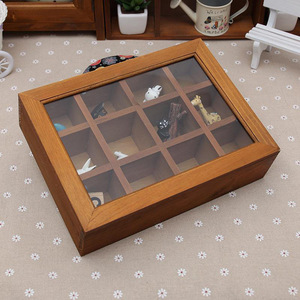 Boîte en bois à neuf compartiments à imprimé rétro pour le rangement de bijoux, idéale pour le bureau, fabriquée au Shandong - Product Image 2