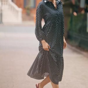 Vestido Midi Casual con Bordado Floral, Transpirable y Ecológico, con Lazos de Encaje y Decoración Calada para el Verano - Product Image 1