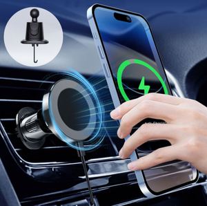 Nuevo Soporte Magnético para Celular en Auto, Soporte Móvil para Coche, Cargador Inalámbrico Magnético de 15W para Rejilla de Ventilación con Gancho Metálico - Product Image 1