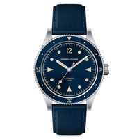 Montre automatique vintage OEM Skin Diver, mouvement 9015, verre saphir double bombé, 100 m, montre mécanique personnalisée, 39 mm