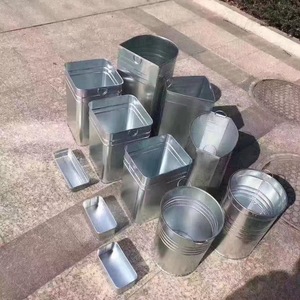 Stainless Steel <b>Square</b> Trash Can Liner 0.3mm Thickness Outdoor Recycling <b>Bin</b> Inner Cylinder 17x22x32 To 29x32x47 - Product Image 1