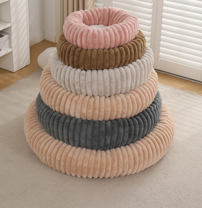Coral Fleece <b>Round</b> <b>Dog</b> <b>Bed</b> Solid Color Soft Removable Washable Cover Indoor All Seasons Pet <b>Bed</b> for <b>Dogs</b> - Product Image 6