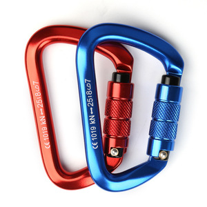 Alnas D Type Master Lock Aluminum Alloy Threaded Auto Lock Outdoor Climbing Safety Carabiner Industrial Grade - Product Image 1