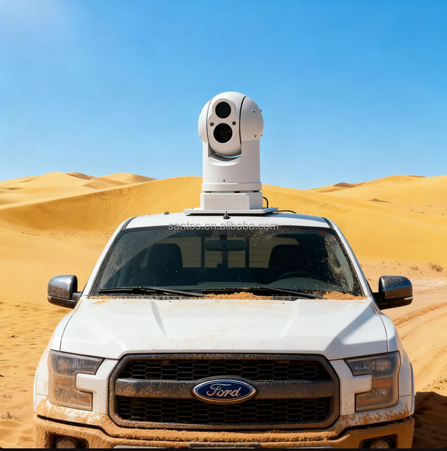 Multi Sensor Rugged Vehicle PTZ Surveillance System for All Weather Border Patrol and Defense