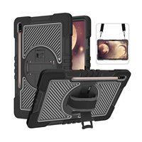 Étui de tablette robuste et résistant aux chocs pour usage professionnel et enfantin avec bracelet pour Samsung Tab S7 FE/S7 Plus/S8 Plus 12,4 pouces