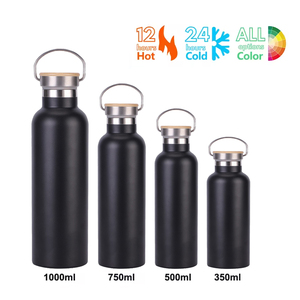 Borraccia sportiva in metallo con Logo personalizzato con coperchio in paglia a bocca larga in acciaio inossidabile a doppia parete bottiglia d'acqua isolata - Product Image 3