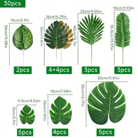 Feuilles artificielles en plastique, style écaille de tortue, palmier tropical, Monstera, pour Safari, Jungle, Plage, Mariage, Thanksgiving, Douche