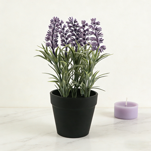 Fleur artificielle <span class=keywords><strong>lavande</strong></span> <span class=keywords><strong>en</strong></span> <span class=keywords><strong>pot</strong></span> plastique avec mousse pour décoration intérieure, mariage, Saint-Valentin – Fleur artificielle parfumée - Product Image 1