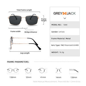 Lunettes de soleil polarisées pour homme Grey Jack, monture or et noir, verres TAC, protection UV400, style sport et conduite en extérieur - Product Image 4