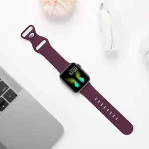 Colorful Sport Rubber Silicone Magnetic Watch Band With Folding Buckle for Apple Watch Strap of 38/40/41/42/45/49mm