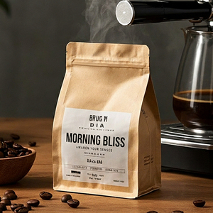 Sacs à café en papier kraft personnalisés <span class=keywords><strong>de</strong></span> 12 oz, 250 g, 500 g avec valve, emballage biodégradable pour grains <span class=keywords><strong>de</strong></span> café brun - Product Image 4
