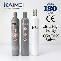 Cilindro de Gas de Acero Grado Electrónico 5N NF3 WF6 BCl3 de 47L 50kg para Hexafluoruro de Tungsteno y Tricloruro de Boro con Válvula DISS
