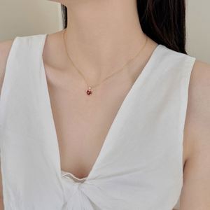 Dylam Exclusive <b>Statement</b> <b>Necklaces</b> Fashion Design 925 Silver Link Chain 5A Cubic Zirconia Red Agate Love Pendant <b>Necklace</b> - Product Image 3