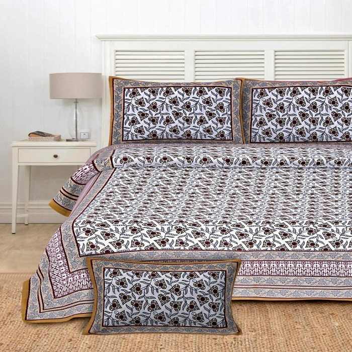 100% Cotton Woven Flat Bed Sheet Set with Pillow Cover Super King Queen Single Double Size Printed Plain Solid Soft Durable OEM