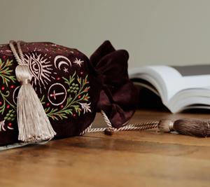 Бархатные мешочки для хранения карт Таро, вышитые, на шнурке, альхимический мешок с кисточкой - Product Image 5