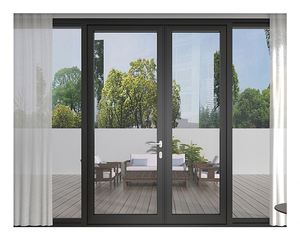 Porte coulissante élégante à deux, trois ou quatre panneaux, double vitrage, verre trempé, cadre en aluminium - Product Image 4