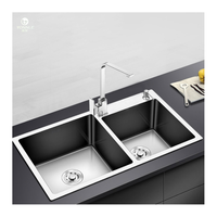 Évier de cuisine double en acier inoxydable, sur mesure, durable, avec poste de travail en fil métallique, couleur argent